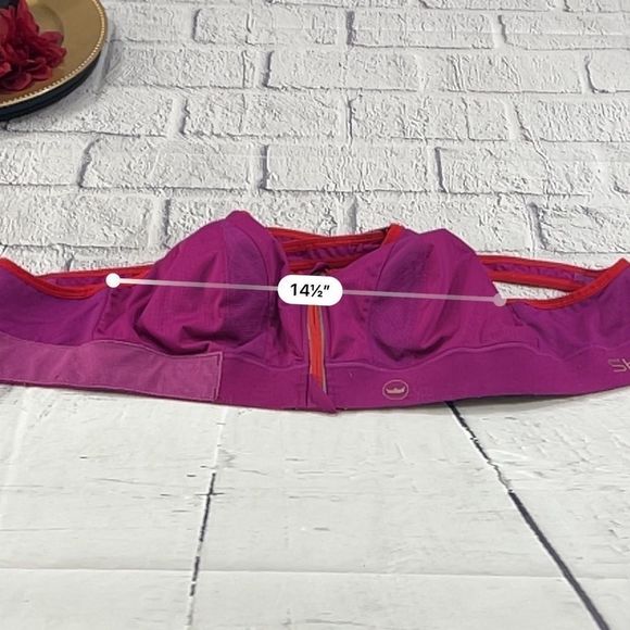 Women’s She Fit Multicolored Padded Athletic Zip Front Velcro Sports Bra CX10 - Picture 10 of 12